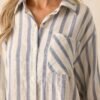 Better Than Expected Blue Stripe Cotton Mini Shirt Dress