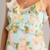 Blossom In Time Blue Multi Floral Ruffle Tiered Midi Dress