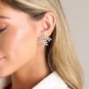 Blossom Burst Gold Pearl Earrings