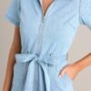 Blue Jean Beauty Light Wash Demin Zip Front Jumpsuit