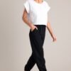 Behind The Grin Black Cotton Linen Blend Pants