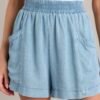Azure Ambiance Light Chambray Shorts