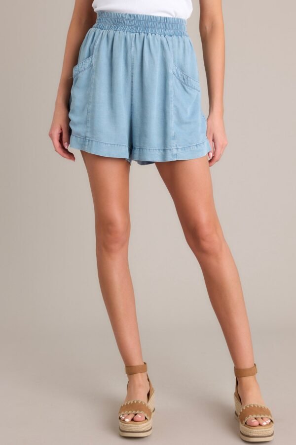 Azure Ambiance Light Chambray Shorts