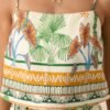 Aylaya Sydney Ivory Tropical Print Cotton Crop Top