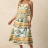 Aylaya Sydney Ivory Tropical Print Cotton Crop Top