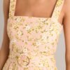 Blooming Grace Orange Peach Floral Maxi Dress