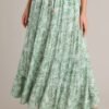 Blissful Moments Light Green Floral Maxi Skirt