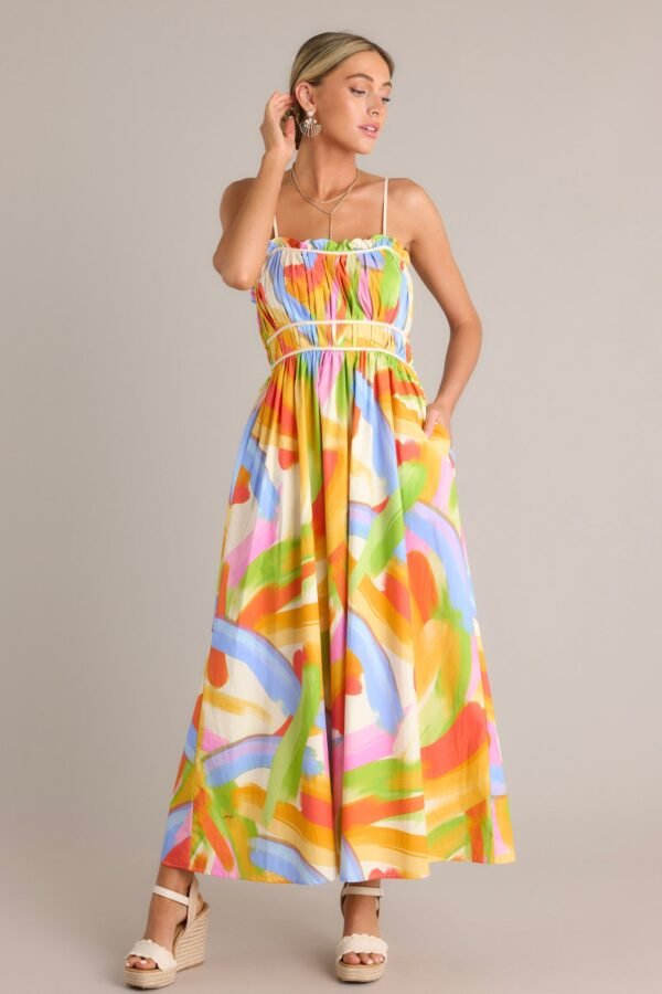 Call Me Yours Cotton Yellow Multi Print Maxi Dress
