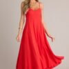 Celestial Beauty Red Bustier Maxi Dress