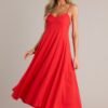 Celestial Beauty Red Bustier Maxi Dress