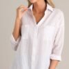 Catch Your Gaze Beige Stripe Top