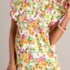 Blossoming Love 100% Cotton Yellow Floral Midi Dress