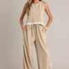 Breezy Charm Taupe Ricrac Pants