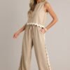 Breezy Charm Taupe Ricrac Pants