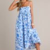 Blooming Romance Blue Floral Maxi Dress
