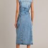Blue Jean Babe Medium Wash Denim Maxi Dress