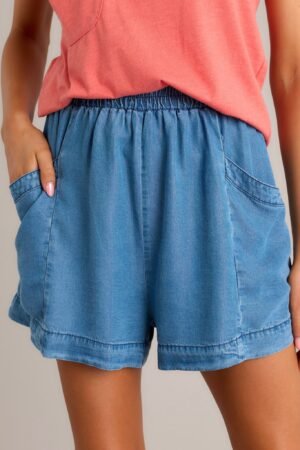 Azure Ambiance Medium Chambray Shorts