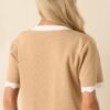 Book Nook Tan Scallop Hem Short Sleeve Top