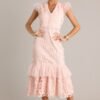 Caught Your Eye Light Pink Floral Embroidered Midi Dress