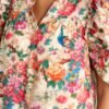 Butterfly Bliss 100% Cotton Ivory Floral Print Dress