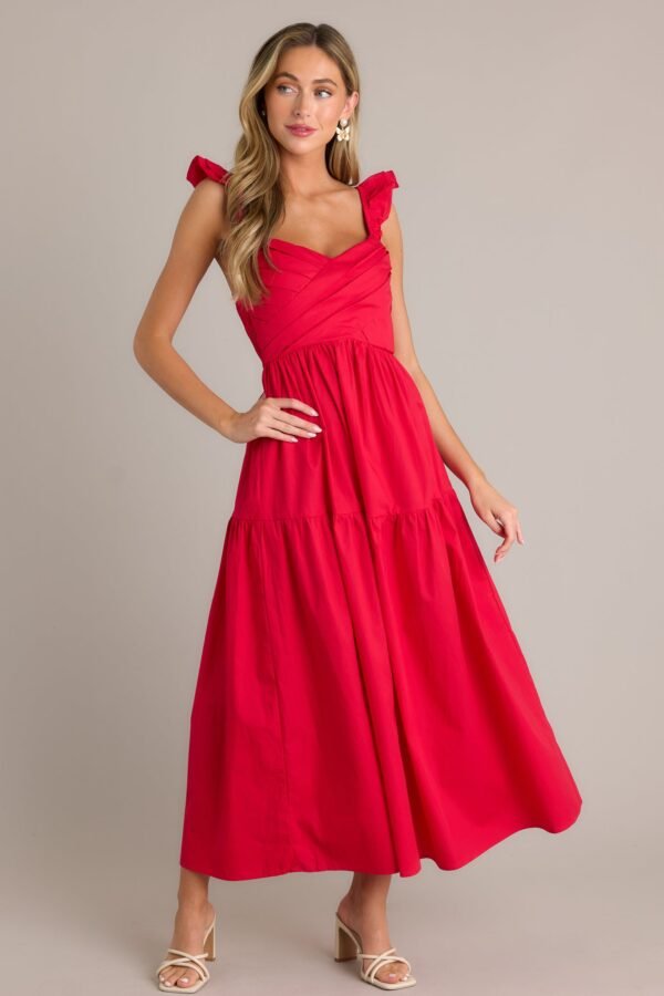 Blushing Belle Red Midi Dress