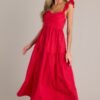 Blushing Belle Red Midi Dress