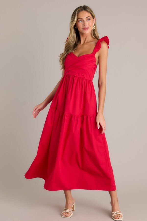Blushing Belle Red Midi Dress