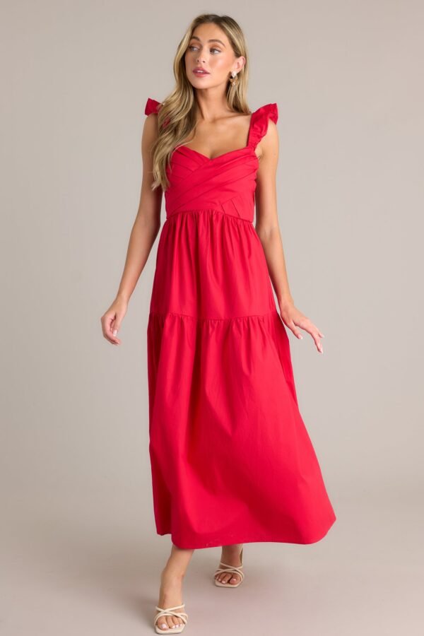 Blushing Belle Red Midi Dress