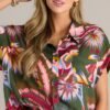 Butterfly Wonderland Green Multi Top