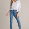 Catch Your Gaze 100% Cotton Grey Stripe Top