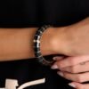 Better Miss Me Black & Gold Hinged Bracelet