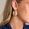 Cascading Waters Gold Square Hoops