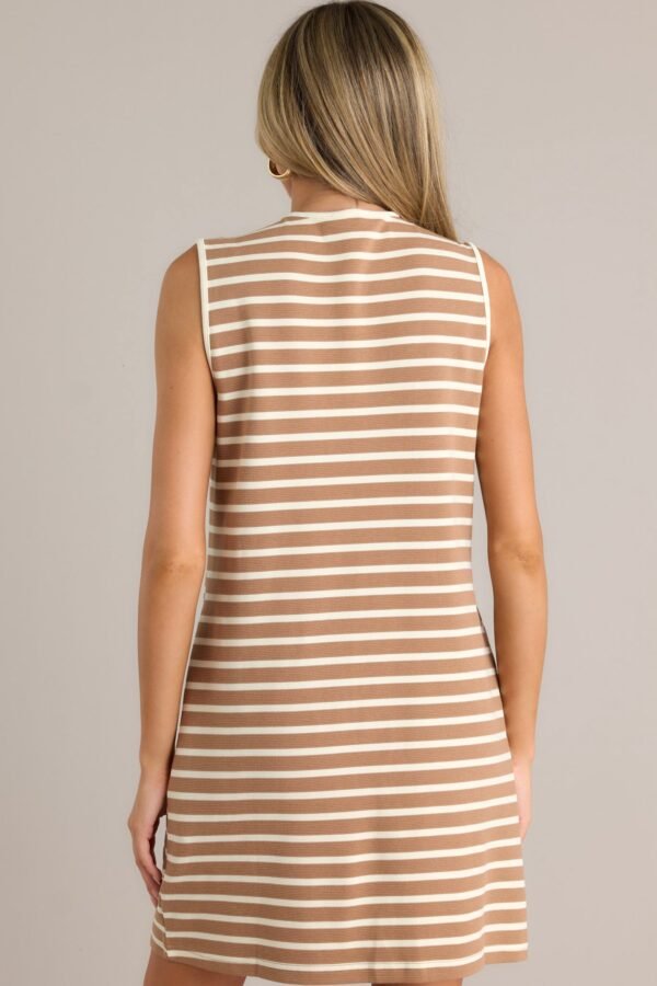 Blissful Strolls Mocha Brown Sleeveless Mini Dress