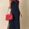 Between Now And Then Navy Cotton Sleeveless Maxi Dress