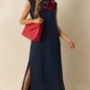 Between Now And Then Navy Cotton Sleeveless Maxi Dress