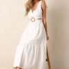 Callie White Cotton Cut-Out Maxi Dress