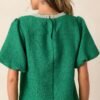 Bejeweled Jade Green Bubble Sleeve Top