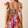 Be Alright Pink Floral Flutter Sleeve Mini Dress
