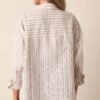 Boho Harmony Ivory Button Front Stripe Top