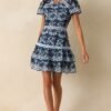 Can't Miss This Blue Multi Floral Embroidered Lace Mini Dress