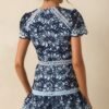 Can't Miss This Blue Multi Floral Embroidered Lace Mini Dress