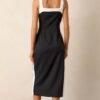 Aurora Veil Black & White Sleeveless Midi Dress