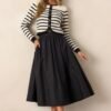 Beneath The Surface 100% Cotton Black Midi Skirt