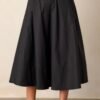 Beneath The Surface 100% Cotton Black Midi Skirt