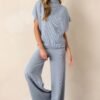 Carolina Plains Ash Blue Knit Mock Neck Top