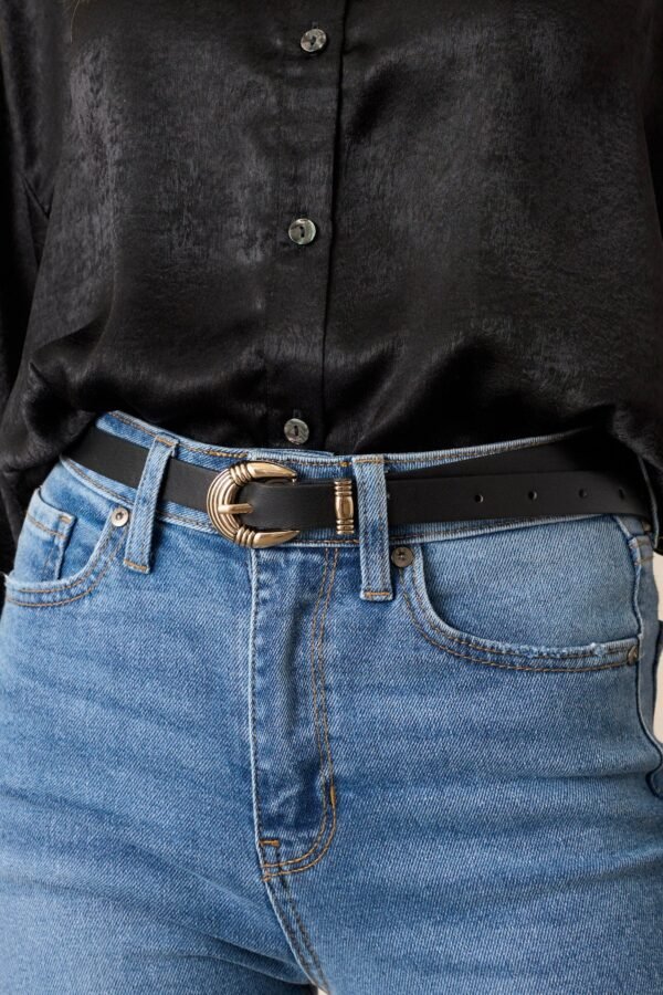 Bringing It Back Black Faux Leather Belt
