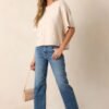 Be The One Ecru Faux Pearl & Bow Sweater Top
