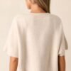 Be The One Ecru Faux Pearl & Bow Sweater Top
