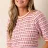 Be There For You Ivory Stripe Knit Short-Sleeve Sweater