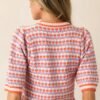 Be There For You Ivory Stripe Knit Short-Sleeve Sweater